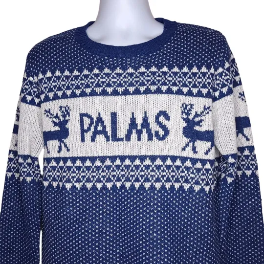 Ugly Christmas Sweater Mens Large Pullover Las Vegas Palms Casino Long Sleeve