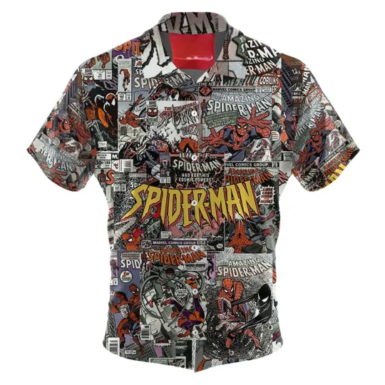 Discover Disney Spider-man Marvel Comics Vintage Color Hawaiian Shirt