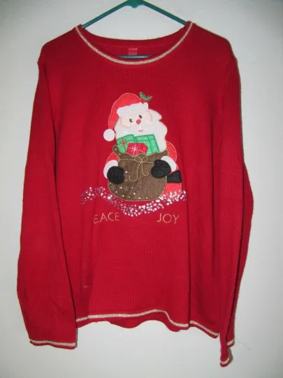 Discover UGLY Christmas Holiday Knit Sweater - Women's Size 2XL (48" chest) Red
