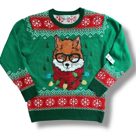Discover Holiday Hype Fox Ugly Christmas Sweater L Large Unisex