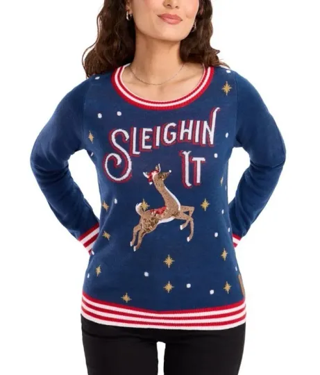 Discover Sleighin' It Ugly Christmas Sweater