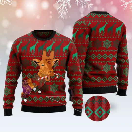 Discover Giraffe Winter Ugly Christmas Sweater - Christmas Unisex Crewneck Sweater