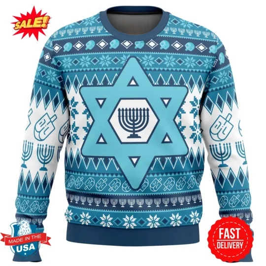Hanukkah Ugly Christmas Sweater S-5XL