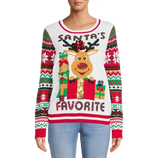 No Boundaries Multicolor Women's Ugly Christmas Sweater Size XL Brand New