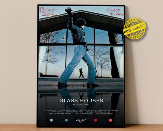 Billy Joel Poster | Glass Houses Poster | Album Poster Prints | Wall Decor Posters