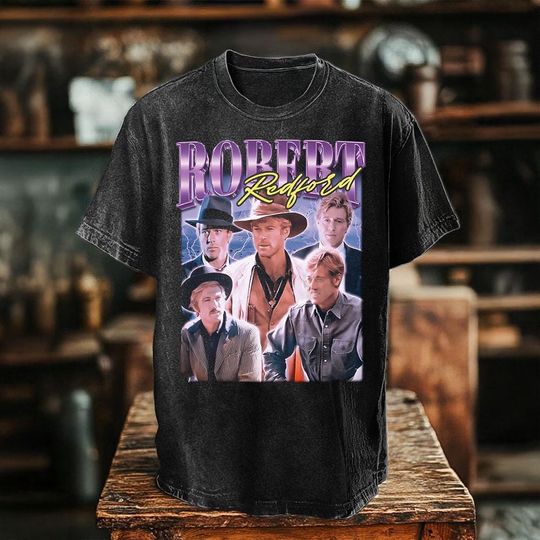 Discover Cowboy Robert Redford Wash T Shirt, Vintage Movie Star T Shirt