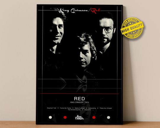 Discover king krimson Poster | Red Poster | Album Poster Prints | Wall Decor Posters | Album Cover | Rock Music Poster