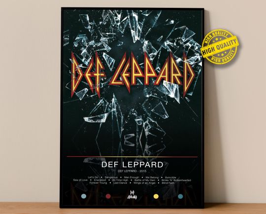 Discover Def Leppard Poster | Def Leppard Poster | Album Poster Prints | Wall Decor Posters | Album Cover | Rock Music Poster