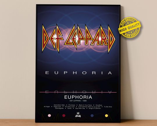 Discover Def Leppard Poster | Euphoria Poster | Album Poster Prints | Wall Decor Posters | Album Cover | Rock Music Poster
