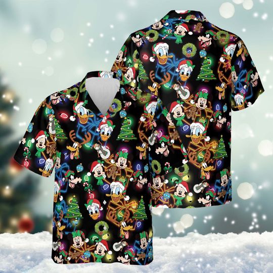 Discover Disney Mickey and Friends Christmas Hawaiian Shirt for Men