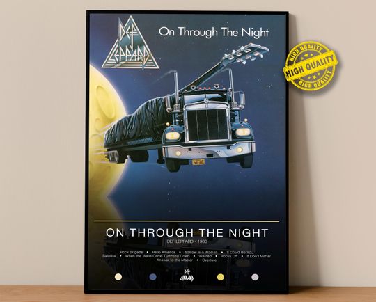 Discover Def Leppard Poster | On Through The Night Poster | Album Poster Prints | Wall Decor Posters | Album Cover | Rock Music Poster