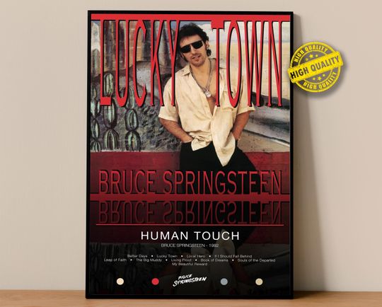 Bruce Springsteen Poster | Lucky Town Poster | Album Poster Prints | Wall Decor Posters