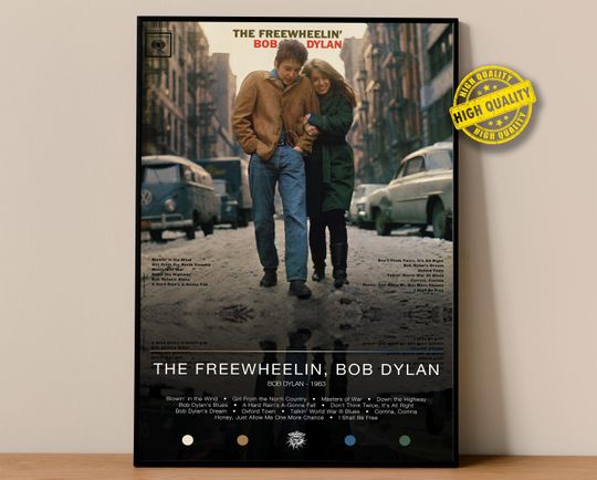 Bob Dylan Poster | The Freewheelin' Bob Dylan Poster | Album Poster Prints