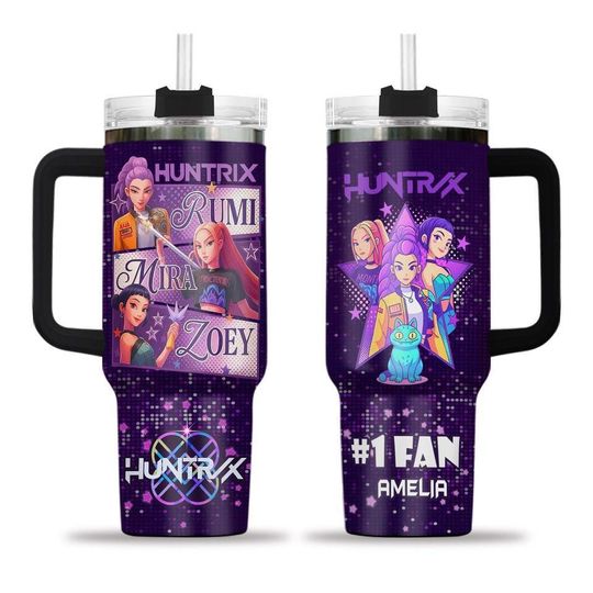 Custom Kpop Huntrix 40oz Tumbler: Insulated Stainless Steel Drinkware