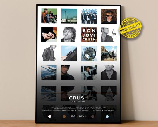 Discover Bon Jovi Poster | Crush Poster | Album Poster Prints | Wall Decor Posters | Album Cover | Rock Music Poster