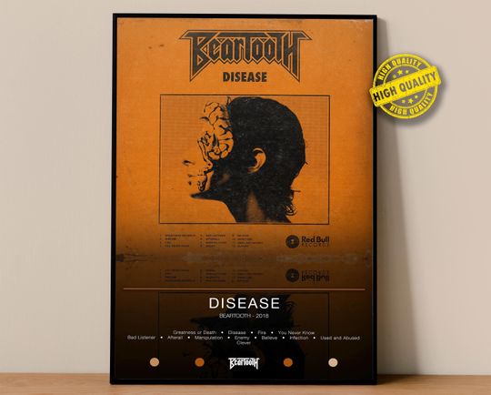 Beartooth Poster | Disease Poster | Album Poster Prints | Wall Decor Posters