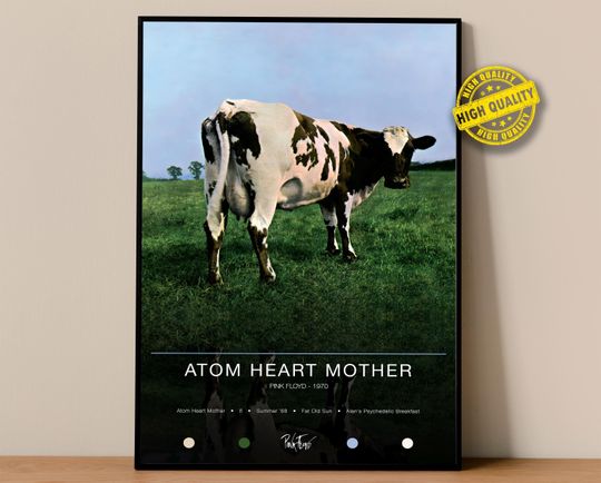 Discover Pink Floyd Poster | Atom Heart Mother Poster | Album Poster Prints | Wall Decor Posters | Album Cover | Rock Music Poster