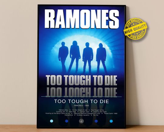 Discover Ramones Poster | Too Tough to Die Poster | Album Poster Prints | Wall Decor Posters | Album Cover | Rock Music Poster