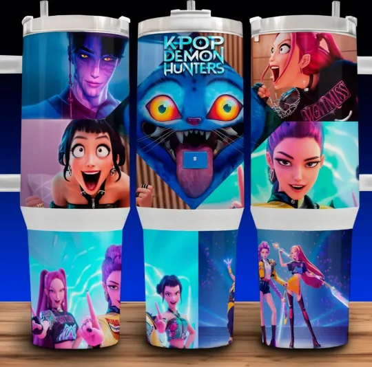 40oz KPOP Demon Hunters Anime Cup Mug Tumbler