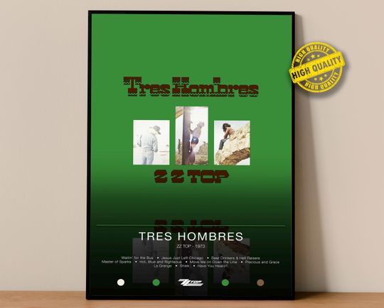 Discover ZZ Top Poster | Tres Hombres Poster | Album Poster Prints | Wall Decor Posters | Album Cover | Rock Music Poster