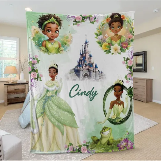 Discover Personalize Disney Castle Tiana Princess And The Frog Fleece Blanket