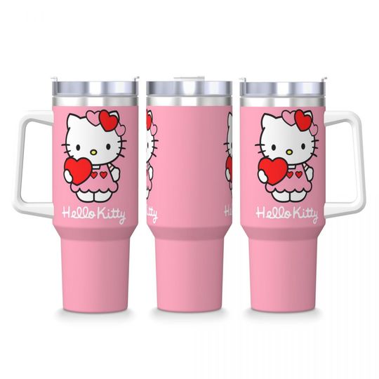 Discover Stainless Steel Tumbler Kawaii Hello Kitty Thermal Mug Cute Cartoon Insulated Cold and Hot Mugs Cup Driving Custom Water Bottle
