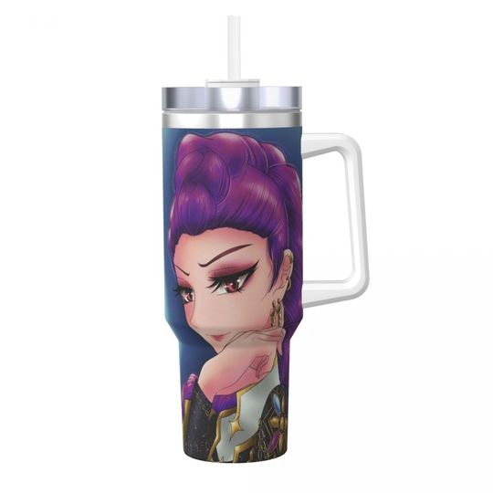 Stainless Steel Tumbler Kpop Demon Hunters Rumi Mugs Cup With Straws Travel Cold and Hot Water Bottle Leakproof 40oz Thermal Cup