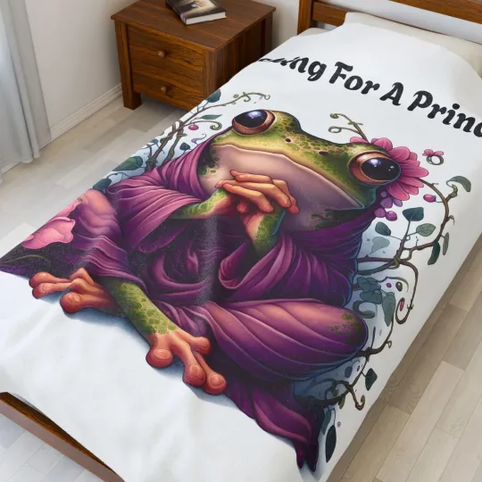 Discover Disney Princess & The Frog Blanket, A Frog Looking For A Princess Fleece Blanket