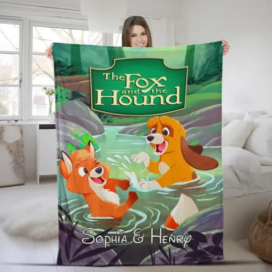 Discover Disney The Fox And The Hound Swimming Customize Fleece Blanket