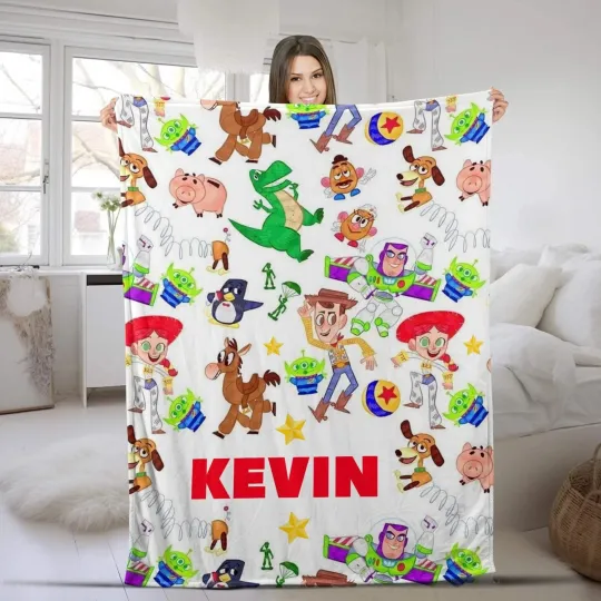 Discover Personalized Toy Story Disney Woody Buzz Jessi Fleece Blanket
