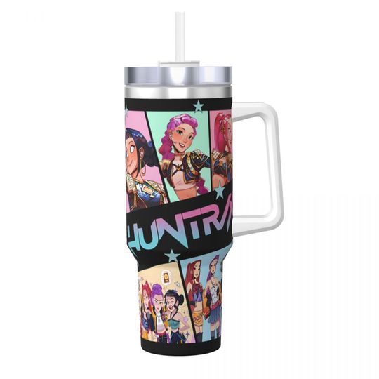 Discover Stainless Steel Tumbler KPop Demon Hunter Thermal Cups Anime Portable Hot Drinks Car Mugs Travelist Graphic Water Bottle