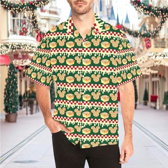 Discover Christmas Mickey Cinnamon Rolls Hawaiian Shirt