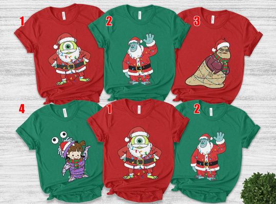 Discover Disney Monsters Inc Group Christmas Lights Shirt, Monster Inc Christmas Shirt, Monsters University, Mickey's Very Merry Shirt AXIQ16