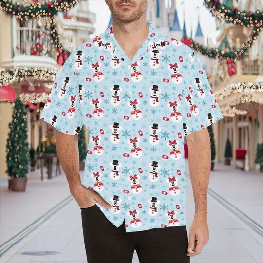Discover Mickey Snowman Hawaiian Shirt