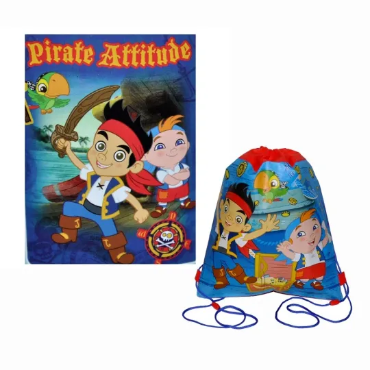 Discover Disney Jake and the Never Land Pirates Fleece Throw Blanket + Sling bag New