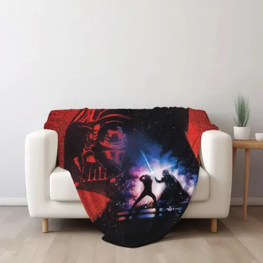 Discover Disney Star Wars Lightsabers Darth Vader Battle Scene Customize Fleece Blanket