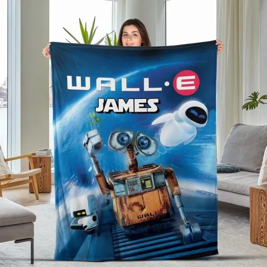 Discover Disney Wall-E And Eve Cute Characters Customize Fleece Blanket