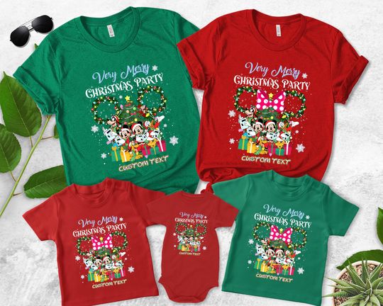 Discover Custom Disney 2025 Family Christmas Shirt, Disney Holiday Shirt, Christmas Family Matching Shirt, Disneyland Very Merry Christmas UM3O04
