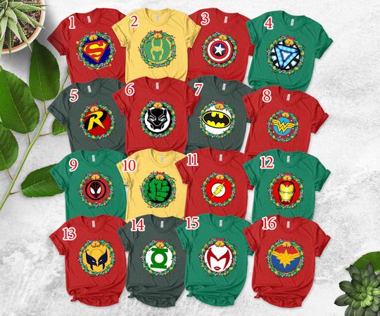 Avengers Christmas Shirt, Christmas Lights, Superhero Christmas Shirt, Marvel Family Shirts, MCU Matching X-mas Shirt, Family Marvel