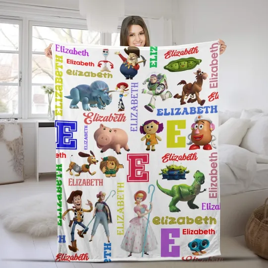 Discover Personalized Disney Toy Story Plush Fleece Blanket,Custom Name Disney Blanket