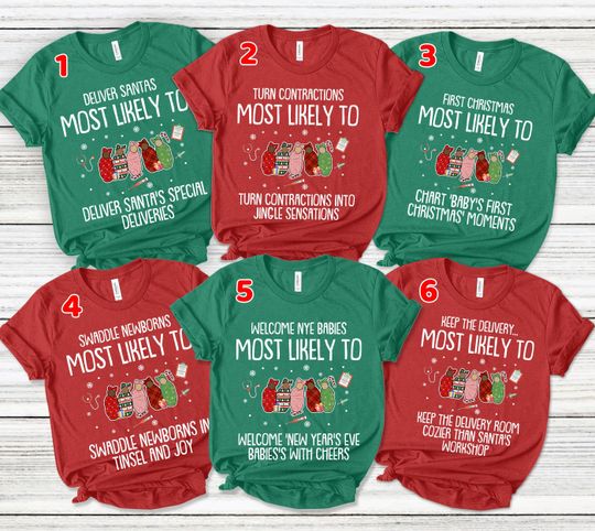 Labor & Delivery Nurse Christmas Shirt, Most Likely to Nurse Shirt, Funny L and D Nurse Shirt, Retro Christmas Shirt