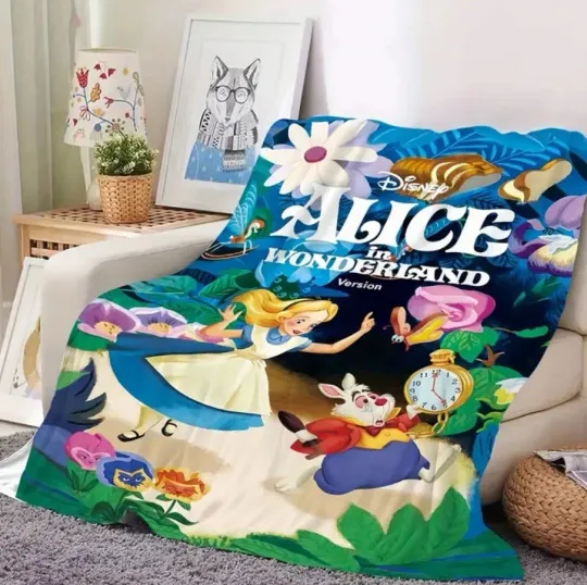 Discover New Disney Alice In Wonderland Flannel Throw Blanket