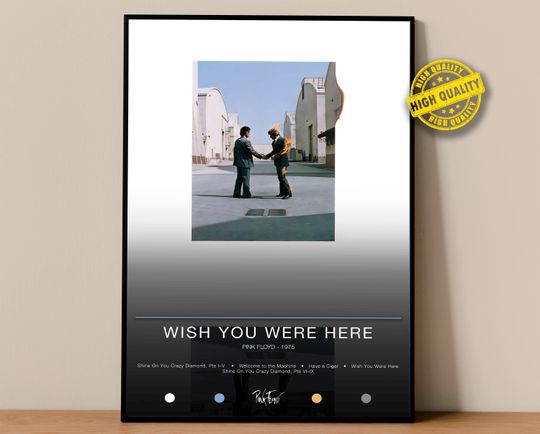 Discover Pink Floyd Poster | Wish You Were Here Poster | Album Poster Prints | Wall Decor Posters | Album Cover | Rock Music Poster