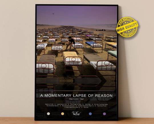 Discover Pink Floyd Poster | A Momentary Lapse of Reason Poster | Album Poster Prints | Wall Decor Posters | Album Cover | Rock Music Poster