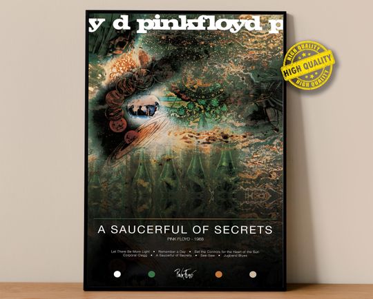 Discover Pink Floyd Poster | A Saucerful of Secrets Poster | Album Poster Prints | Wall Decor Posters | Album Cover | Rock Music Poster