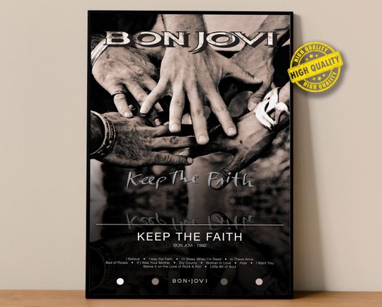 Discover Bon Jovi Poster | Keep The Faith Poster | Album Poster Prints | Wall Decor Posters | Album Cover | Rock Music Poster