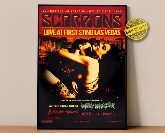 Discover Scorpions Poster | Love at First Sting Las Vegas Poster | Album Poster Prints | Wall Decor Posters | Album Cover | Rock Music Poster