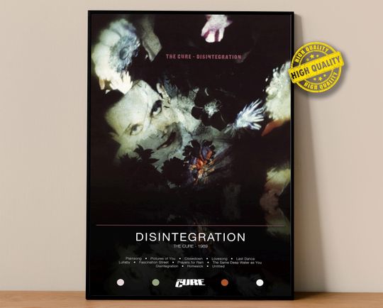 The Cure Poster | Disintegration Poster | Album Poster Prints | Wall Decor Posters