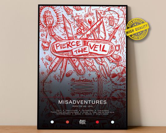Pierce The Veil Poster | Misadventures Poster | Album Poster Prints | Wall Decor Posters