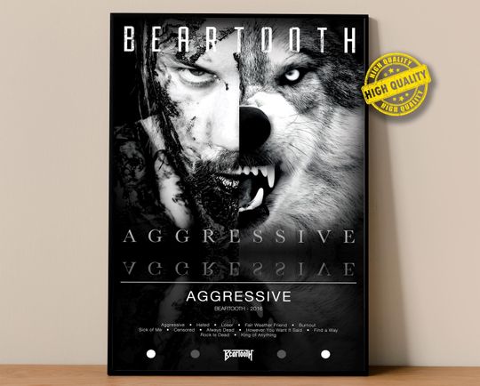 Beartooth Poster | Aggressive Poster | Album Poster Prints | Wall Decor Posters
